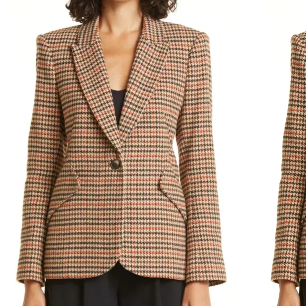 L'AGENCE CHAMBERLAIN BLAZER HOUNDSTOOTH PATTERN